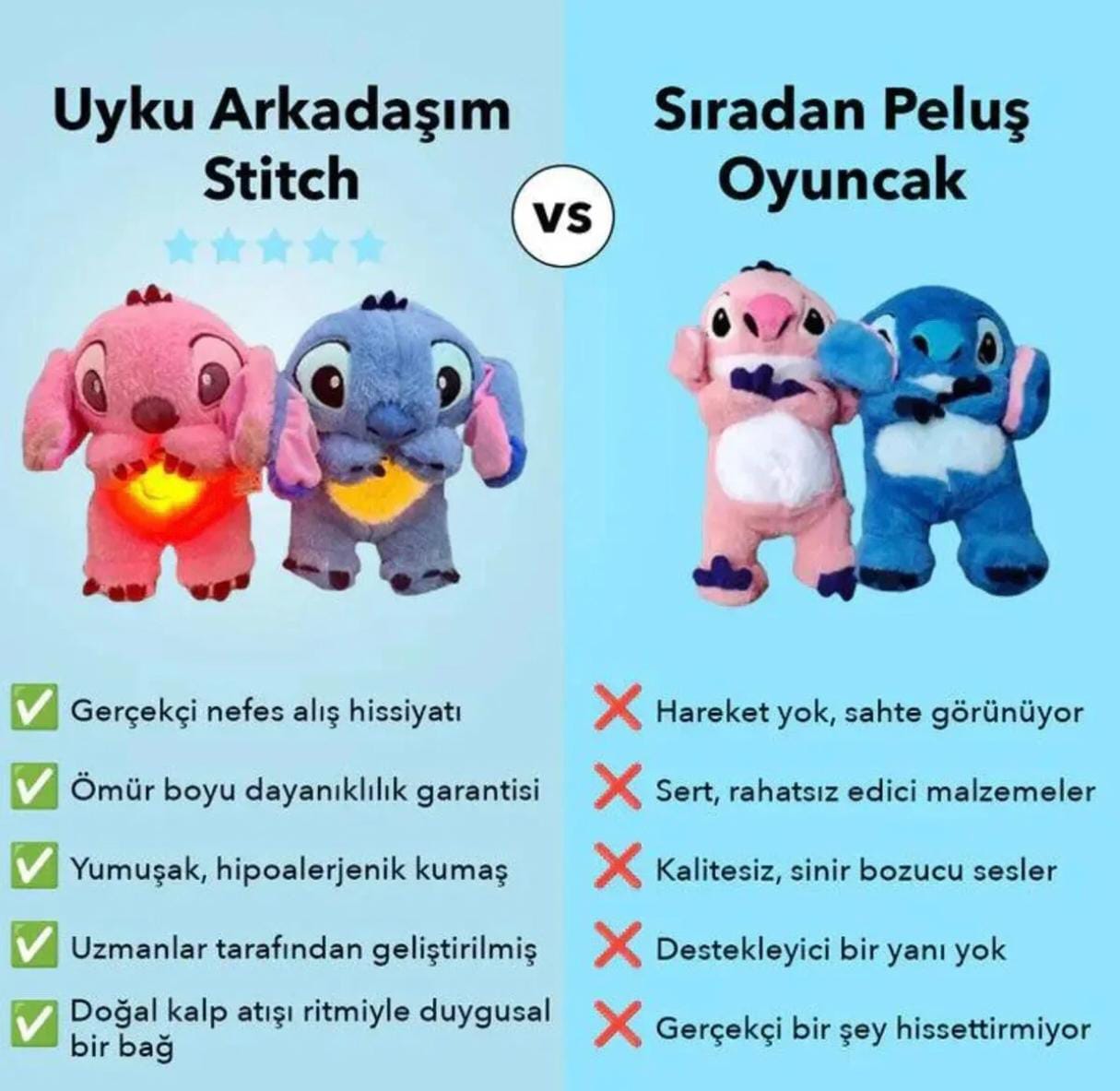 Nefes Alan Peluş Uyku Arkadaşı Stitch