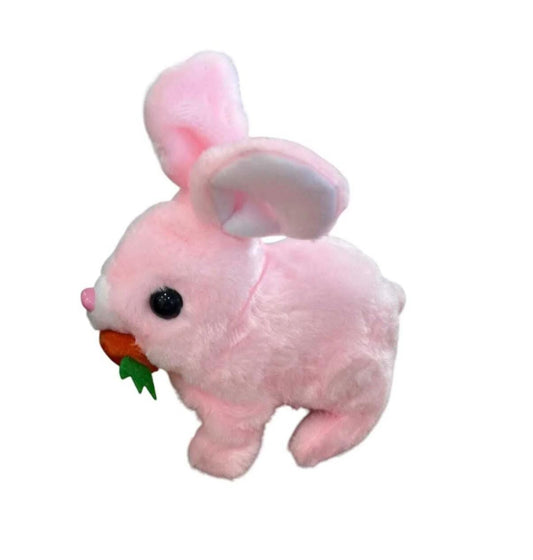 Elektronik Pilli Sesli Zıplayan Hareketli Havuçlu Peluş Tavşan 18x17 Cm kaliteli ürün