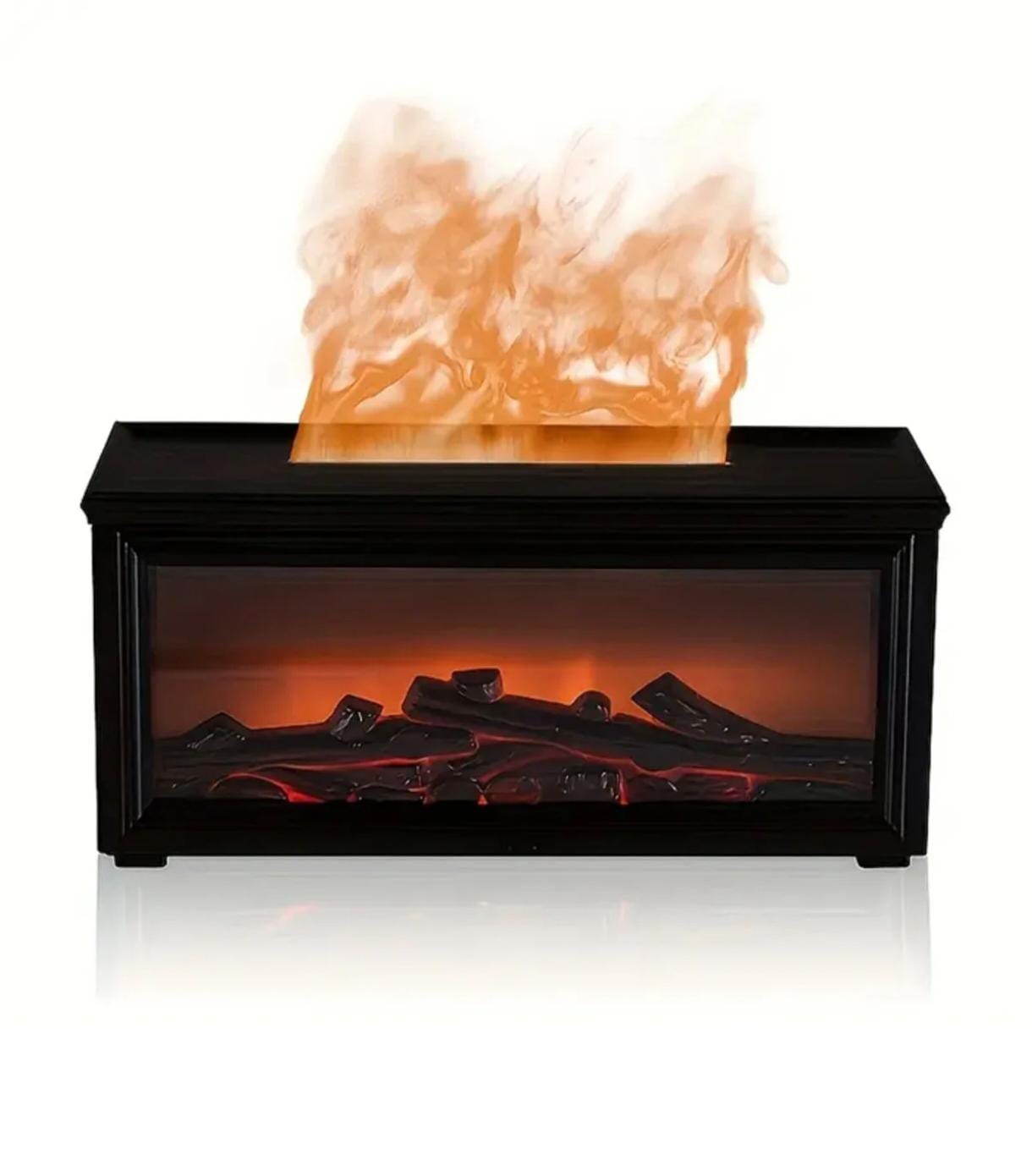 Şömine Esintili Aromaterapi Difüzörü Ultrasonik Hava Nemlendici SİYAH