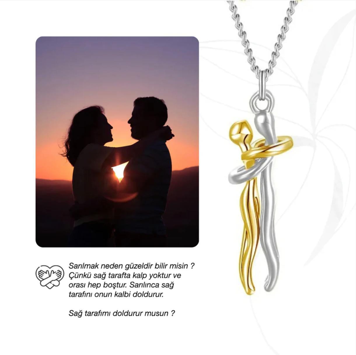 Birbirine Sarılan Çift Paslanmaz Çelik kolye