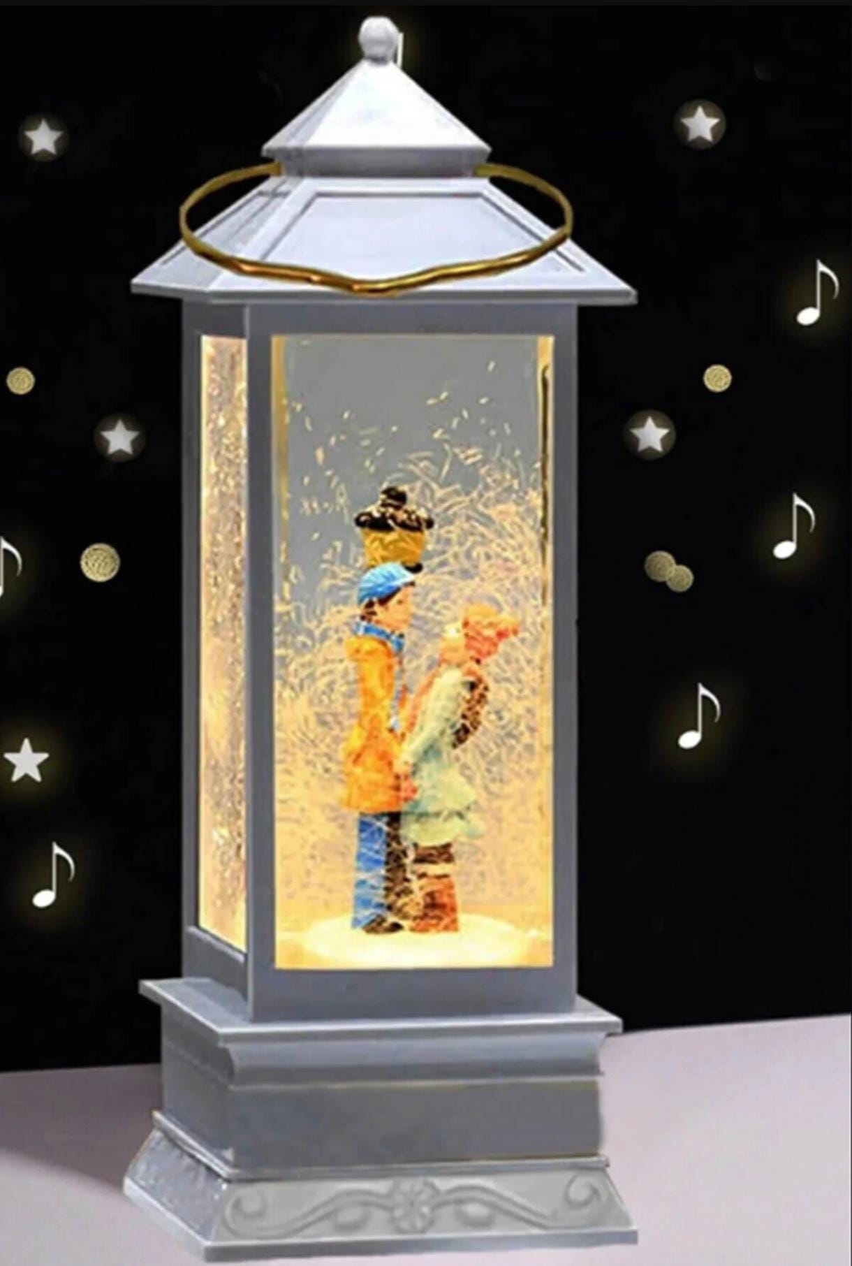 Sokak Lambası Kule Sim Kar Küresi Işıklı