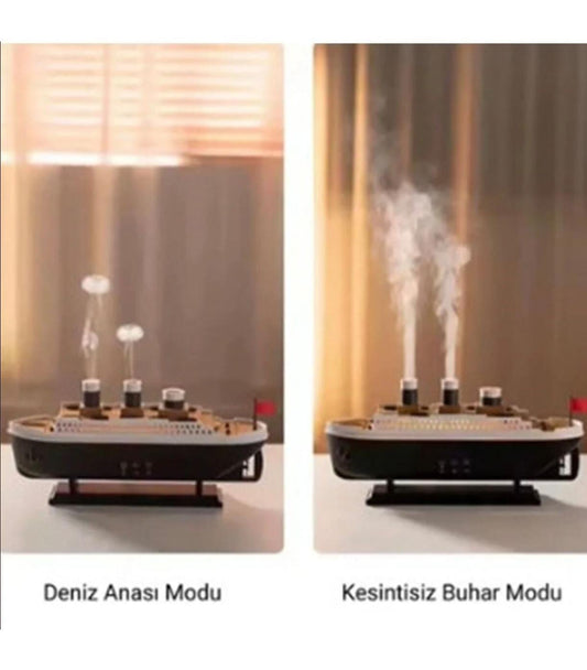 Titanic Gemi Hava Nemlendirici Fonksiyonlu Buhar Makinesi Kumandalı