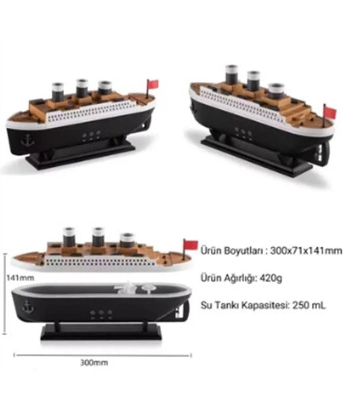 Titanic Gemi Hava Nemlendirici Fonksiyonlu Buhar Makinesi Kumandalı