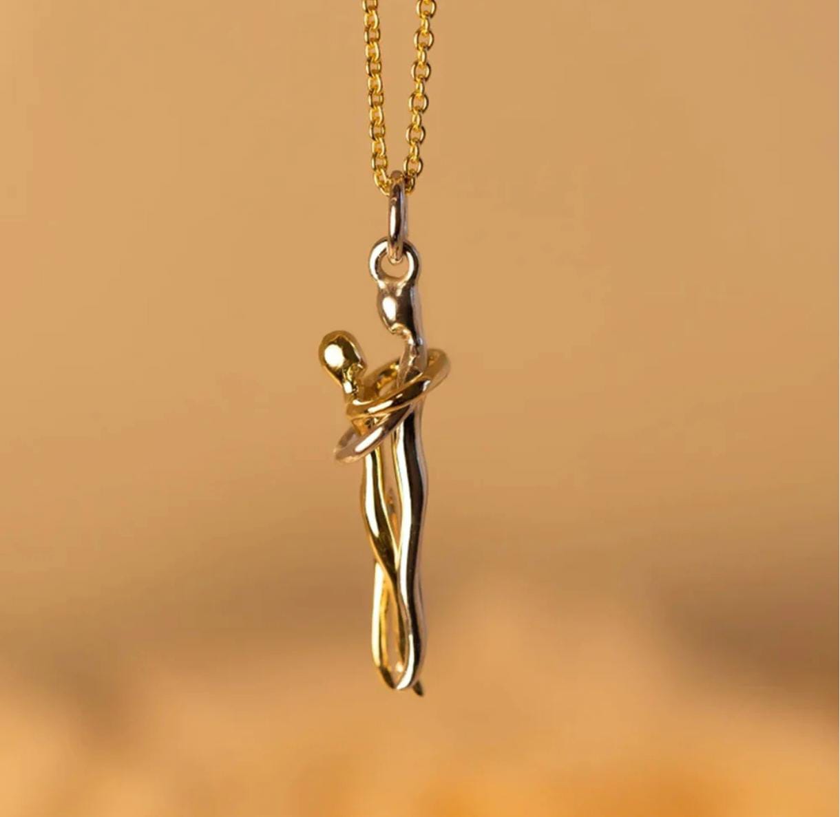 Birbirine Sarılan Çift Paslanmaz Çelik kolye