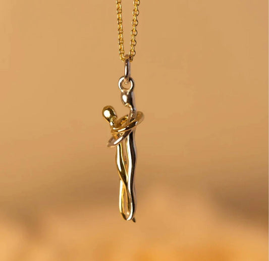 Birbirine Sarılan Çift Paslanmaz Çelik kolye