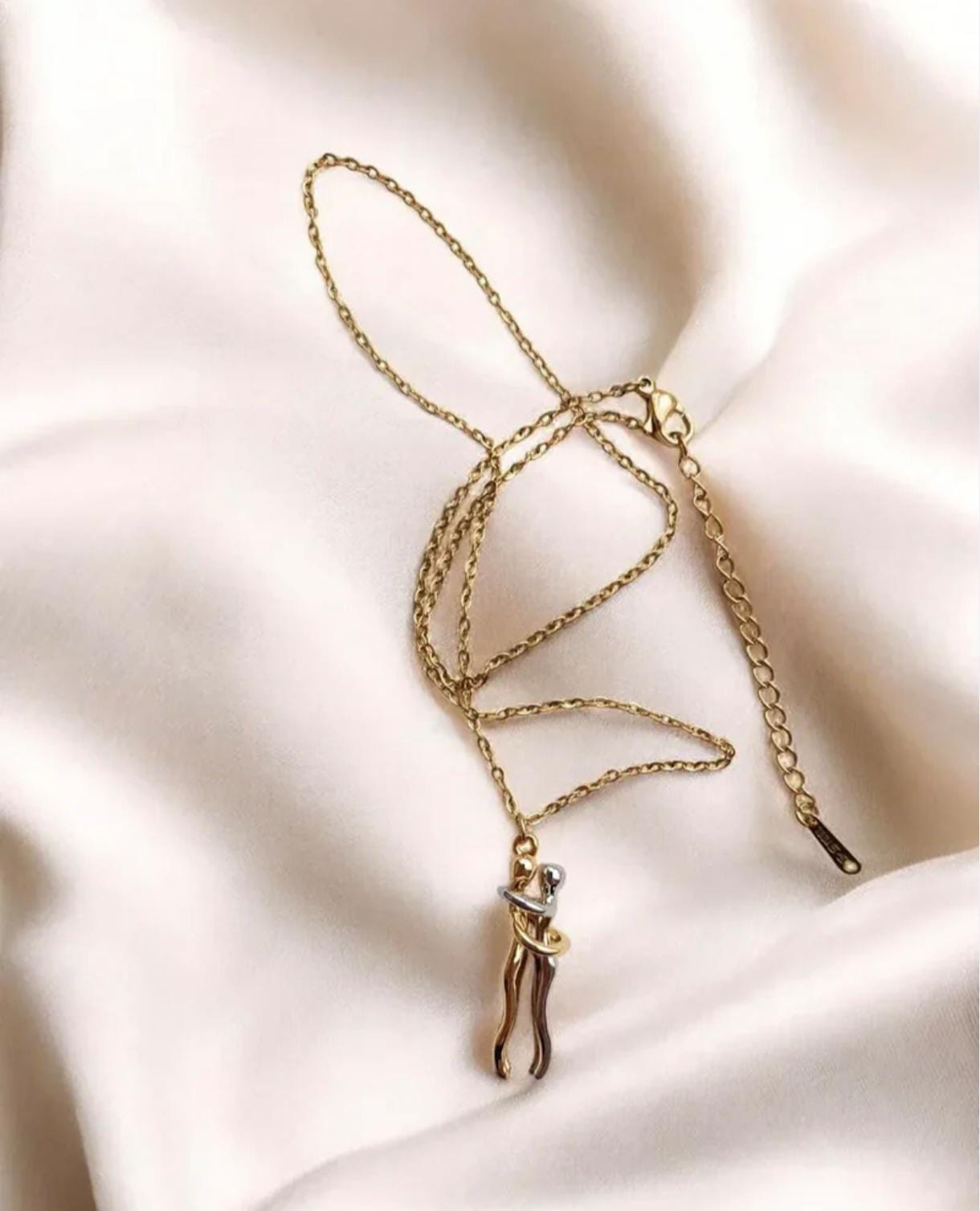 Birbirine Sarılan Çift Paslanmaz Çelik kolye